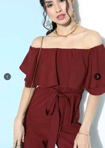 Maroon Casual Jumpsuit