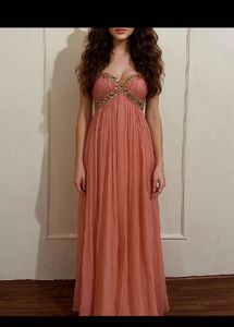 Elegant Coral Maxi Dress