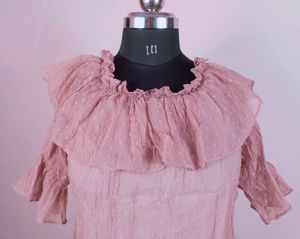 Peach Bardot Top
