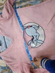 Beautiful Pink Towel Fabric Sweatshirt In Xl Size