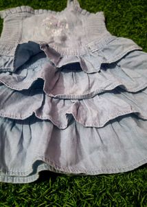 Cute Denim Ruffle Dress