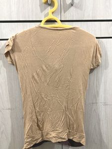 Vintage Style Brown Accent Top