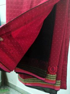 Elegant Red Saree(Georgette)