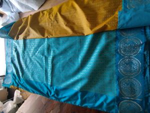 Blue And Mustard Saree (Women&#39;s)