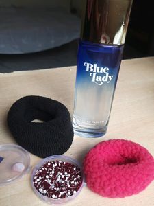 Combo Of Two New Hair Bands Small Red Bindis And New Perfume
