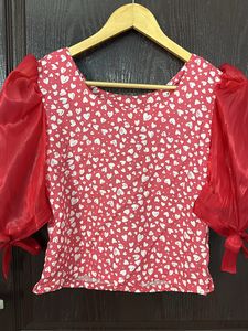 Puff Sleeve Heart Top