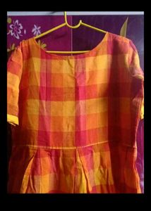 Orange Checkered Dress