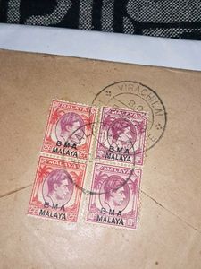 Rare Vintage 1940-50s Malaya post envelope