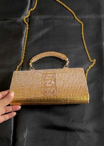 Golden Rhinestone Clutch