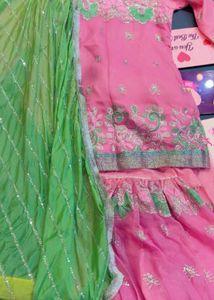 Pink Embroidered Ethnic Gharara set