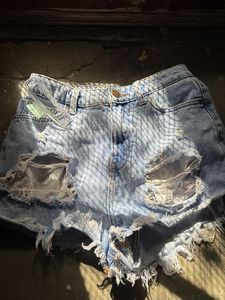 Distressed Denim Shorts