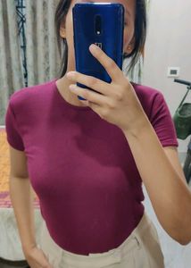 Maroon Fitted Top