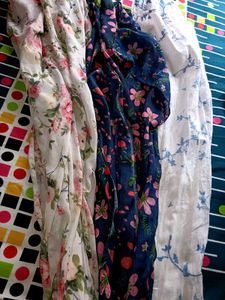 Set Of 3 Cotton Scarfs