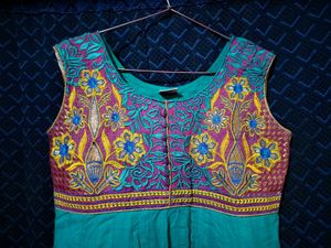 Ethnic Frock (Anarkali For Women) + Blue Skirt
