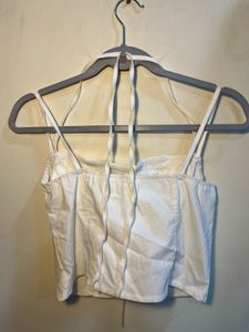 White Halter Corset Top