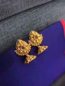Golden Jhumka Earrings