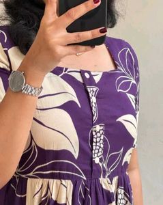 Floral Purple Tiered Midi Dress