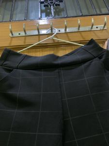 Black Check Print Pant