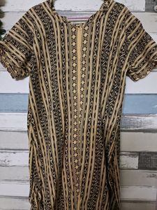 Kotki Print Pure Cotton Black Kurtis for Women