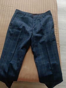 Blue Plaid Dress Pants