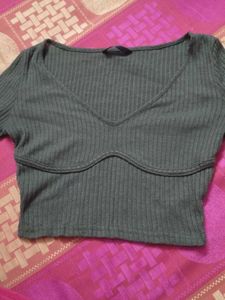 Cute Green Crop Top
