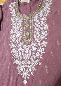 Light Purple Embroidery Tunic/Kurti