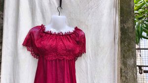I. Maroon sexy mesh top