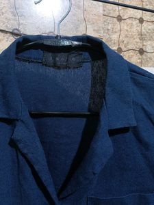 Navy Blue Colour Formal Shirt For Women