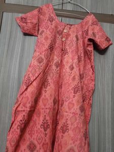 Peach Kurti With Dupatta