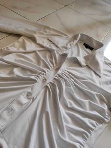 Selcouth White Shirt Styled Top