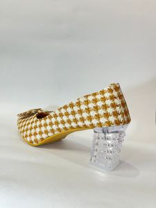 Cute Mustard Transparent Heels