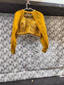 Embroidered Yellow Blouse n lehanga set