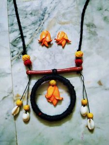 Handmade Clay And Fabric jewellery