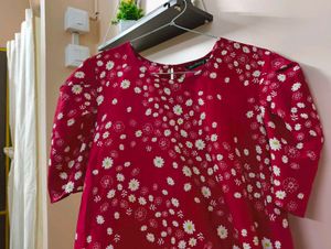 Red Floral Top