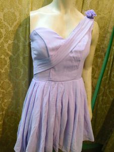 Lavender One-Shoulder Mini Dress