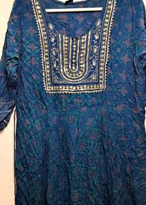Blue Embroidered Dress