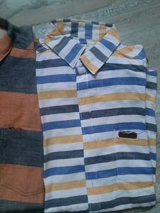 Stripped Branded Shirt Combo Size XL M SET