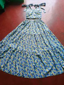 Beach Wear Coord Set - Top And Skirt