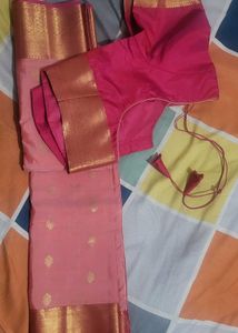 Elegant Pink Saree with Blouse