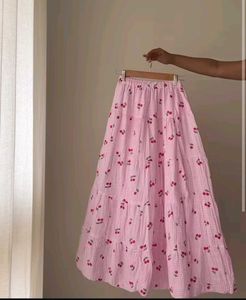 Cherry Gingham Maxi Skirt