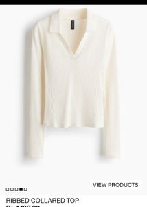 H&amp;M ripped crop v neck top