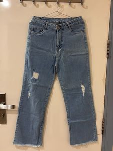 Distressed Wide Leg Jeans