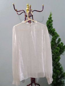 Sheer White Ruffle Top