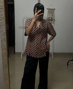 RED Buttoned Down Box Checked Casual Shirt