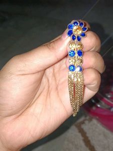 Elegant Blue &amp; Gold Tassel Earrings