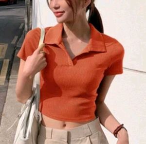 Polo Crop T Shirt