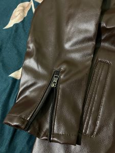 Full Sleeve Faux Leather Jacket- Men&#39;s