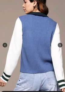Myntra stylish Blue Knit Sweater