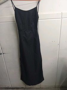 Black Backless Slip Dress