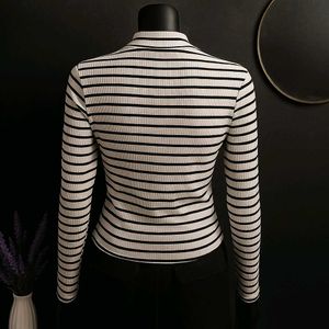 🎊sale🎉SHAIN Striped Turtleneck Top